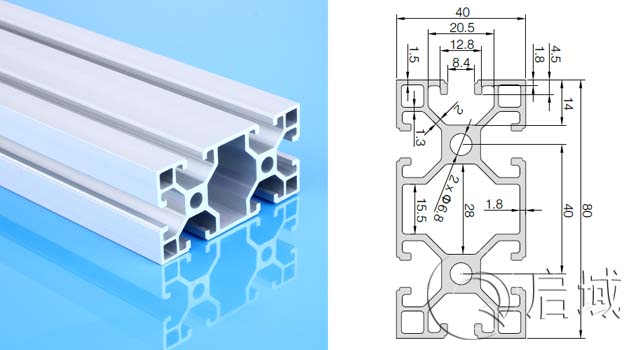 歐標4080C直角輕型鋁型材 歐標4080C直角輕型鋁型材