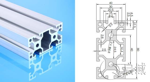 歐標4080E直角鋁型材 歐標4080E直角鋁型材