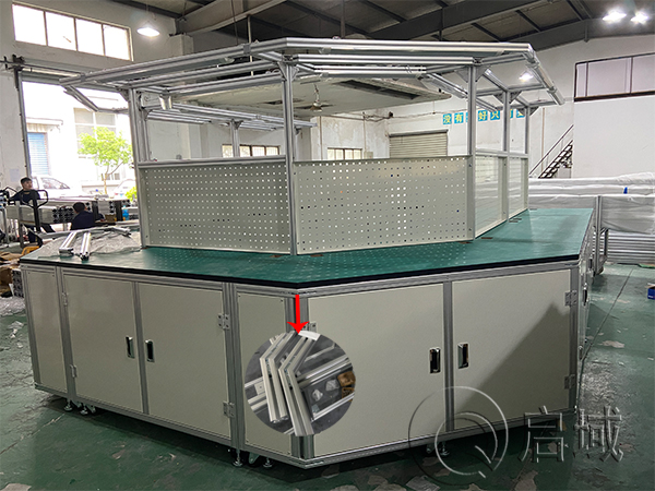 鋁型材工作台任意角件連接